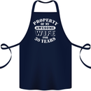 30 Year Wedding Anniversary 30th Funny Wife Cotton Apron 100% Organic Navy Blue
