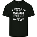 30 Year Wedding Anniversary 30th Funny Wife Mens Cotton T-Shirt Tee Top Black