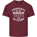 30 Year Wedding Anniversary 30th Funny Wife Mens Cotton T-Shirt Tee Top Maroon