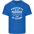 30 Year Wedding Anniversary 30th Funny Wife Mens Cotton T-Shirt Tee Top Royal Blue