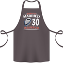 30 Year Wedding Anniversary 30th Rugby Cotton Apron 100% Organic Dark Grey