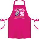 30 Year Wedding Anniversary 30th Rugby Cotton Apron 100% Organic Pink