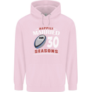 30 Year Wedding Anniversary 30th Rugby Mens 80% Cotton Hoodie Light Pink