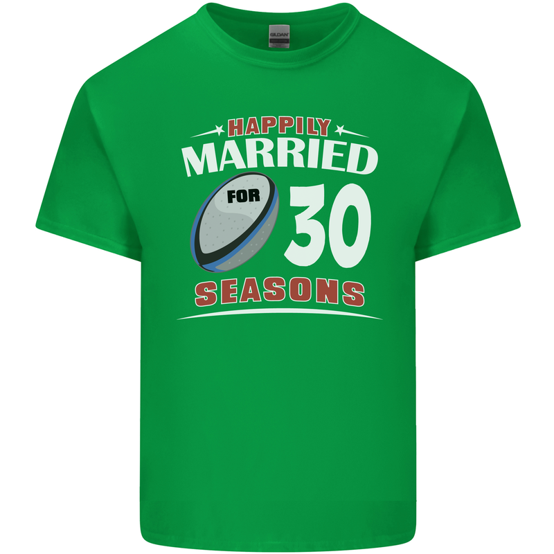 30 Year Wedding Anniversary 30th Rugby Mens Cotton T-Shirt Tee Top Irish Green