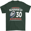 30 Year Wedding Anniversary 30th Rugby Mens T-Shirt 100% Cotton Forest Green
