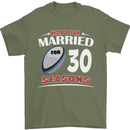 30 Year Wedding Anniversary 30th Rugby Mens T-Shirt 100% Cotton Military Green