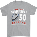 30 Year Wedding Anniversary 30th Rugby Mens T-Shirt 100% Cotton Sports Grey