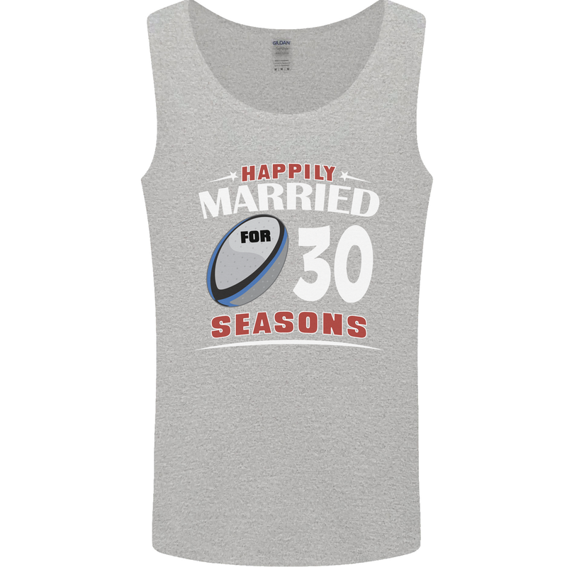 30 Year Wedding Anniversary 30th Rugby Mens Vest Tank Top Sports Grey