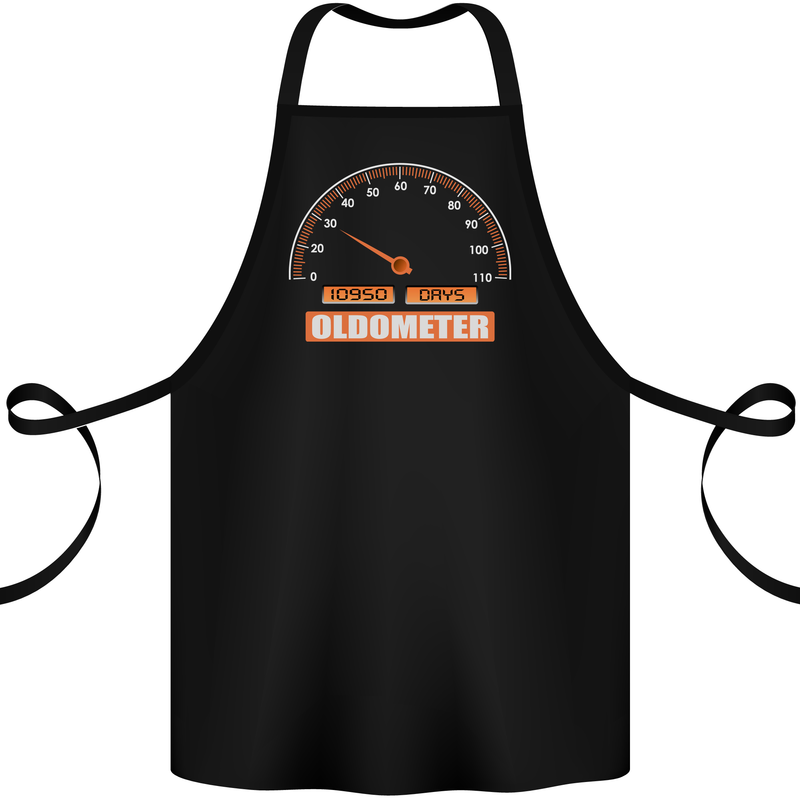 30th Birthday 30 Year Old Ageometer Funny Cotton Apron 100% Organic Black