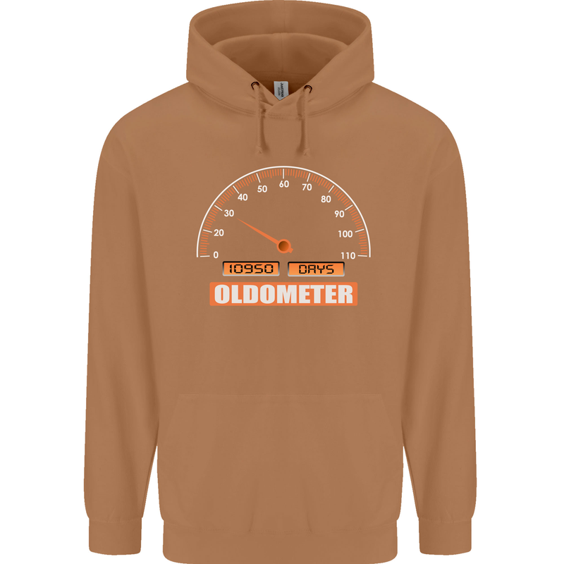 30th Birthday 30 Year Old Ageometer Funny Mens 80% Cotton Hoodie Caramel Latte