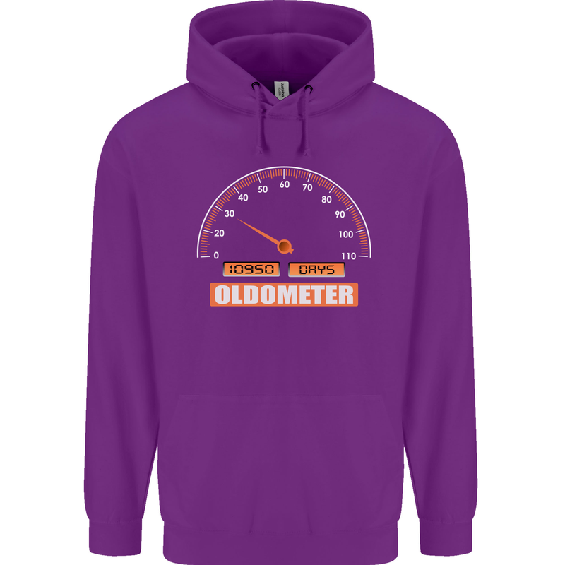 30th Birthday 30 Year Old Ageometer Funny Mens 80% Cotton Hoodie Purple