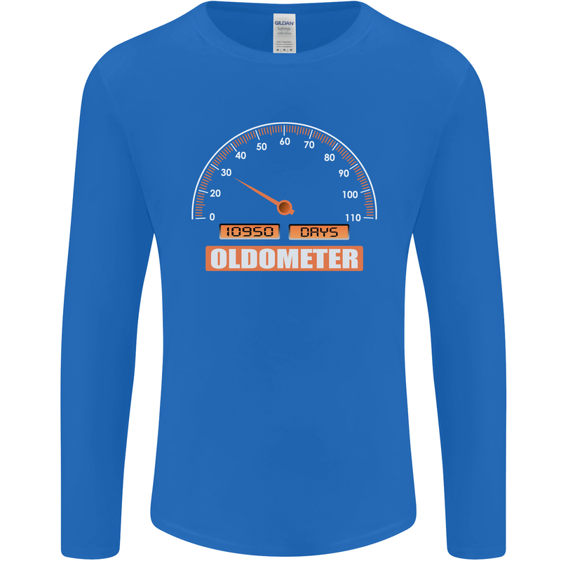 30th Birthday 30 Year Old Ageometer Funny Mens Long Sleeve T-Shirt Royal Blue