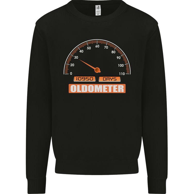 30th Birthday 30 Year Old Ageometer Funny Mens Sweatshirt Jumper Black