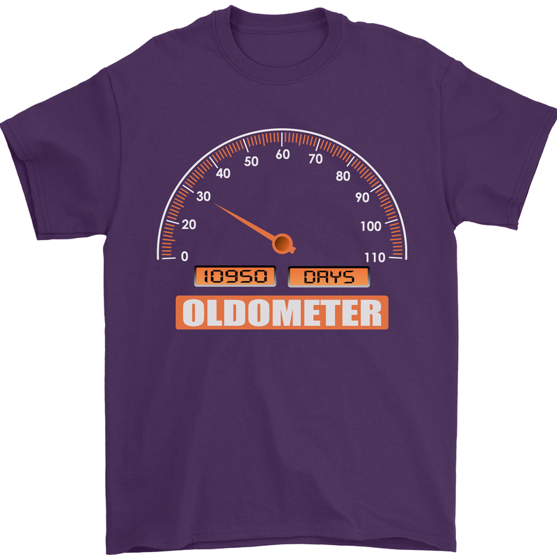 30th Birthday 30 Year Old Ageometer Funny Mens T-Shirt 100% Cotton Purple