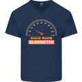 30th Birthday 30 Year Old Ageometer Funny Mens V-Neck Cotton T-Shirt Navy Blue