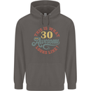 30th Birthday 30 Year Old Awesome Looks Like Mens 80% Cotton Hoodie Charcoal