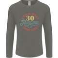 30th Birthday 30 Year Old Awesome Looks Like Mens Long Sleeve T-Shirt Charcoal