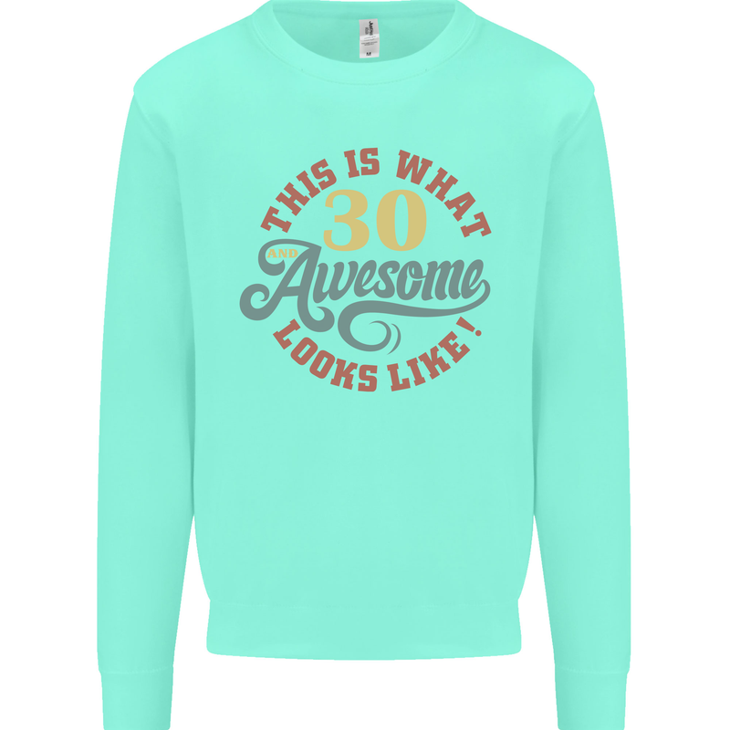 30th Birthday 30 Year Old Awesome Looks Like Mens Sweatshirt Jumper Peppermint