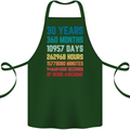 30th Birthday 30 Year Old Cotton Apron 100% Organic Forest Green