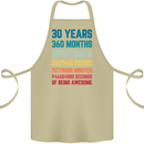 30th Birthday 30 Year Old Cotton Apron 100% Organic Khaki