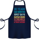 30th Birthday 30 Year Old Cotton Apron 100% Organic Navy Blue