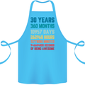 30th Birthday 30 Year Old Cotton Apron 100% Organic Turquoise