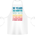 30th Birthday 30 Year Old Cotton Apron 100% Organic White