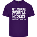 30th Birthday 30 Year Old Don't Grow Up Funny Mens Cotton T-Shirt Tee Top Purple