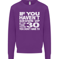 30th Birthday 30 Year Old Don't Grow Up Funny Mens Sweatshirt Jumper Purple