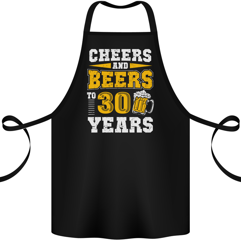 30th Birthday 30 Year Old Funny Alcohol Cotton Apron 100% Organic Black
