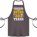 30th Birthday 30 Year Old Funny Alcohol Cotton Apron 100% Organic Dark Grey