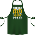 30th Birthday 30 Year Old Funny Alcohol Cotton Apron 100% Organic Forest Green