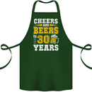 30th Birthday 30 Year Old Funny Alcohol Cotton Apron 100% Organic Forest Green