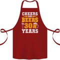 30th Birthday 30 Year Old Funny Alcohol Cotton Apron 100% Organic Maroon