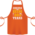 30th Birthday 30 Year Old Funny Alcohol Cotton Apron 100% Organic Orange