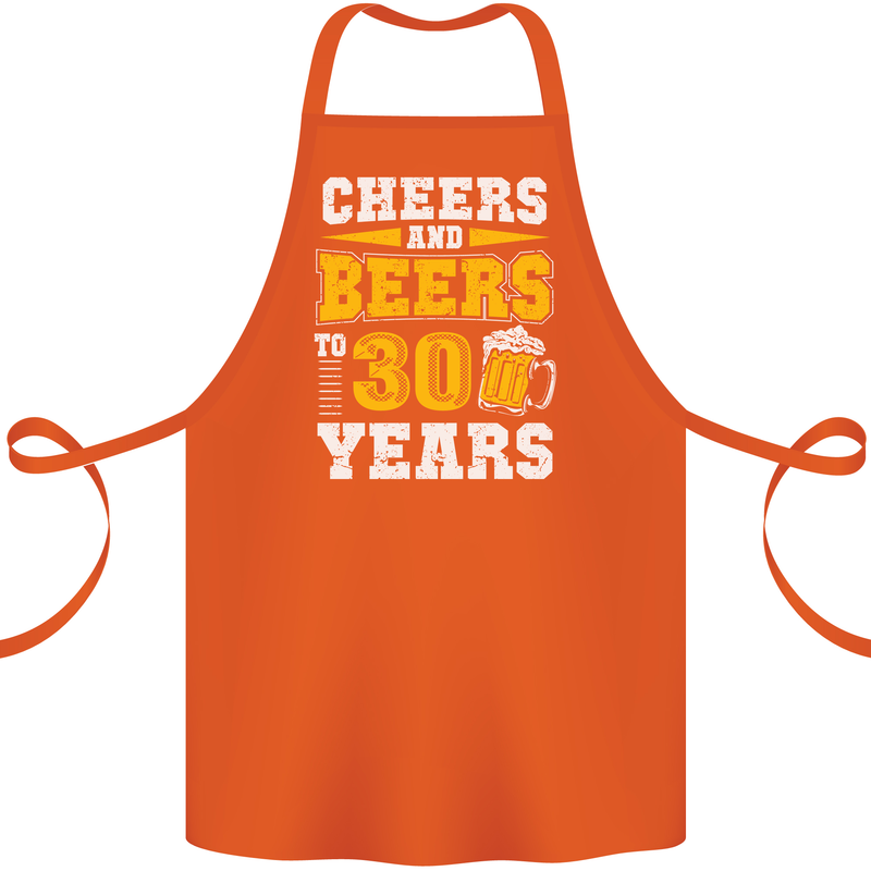 30th Birthday 30 Year Old Funny Alcohol Cotton Apron 100% Organic Orange