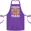 30th Birthday 30 Year Old Funny Alcohol Cotton Apron 100% Organic Purple