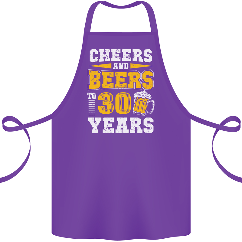 30th Birthday 30 Year Old Funny Alcohol Cotton Apron 100% Organic Purple