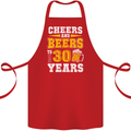 30th Birthday 30 Year Old Funny Alcohol Cotton Apron 100% Organic Red