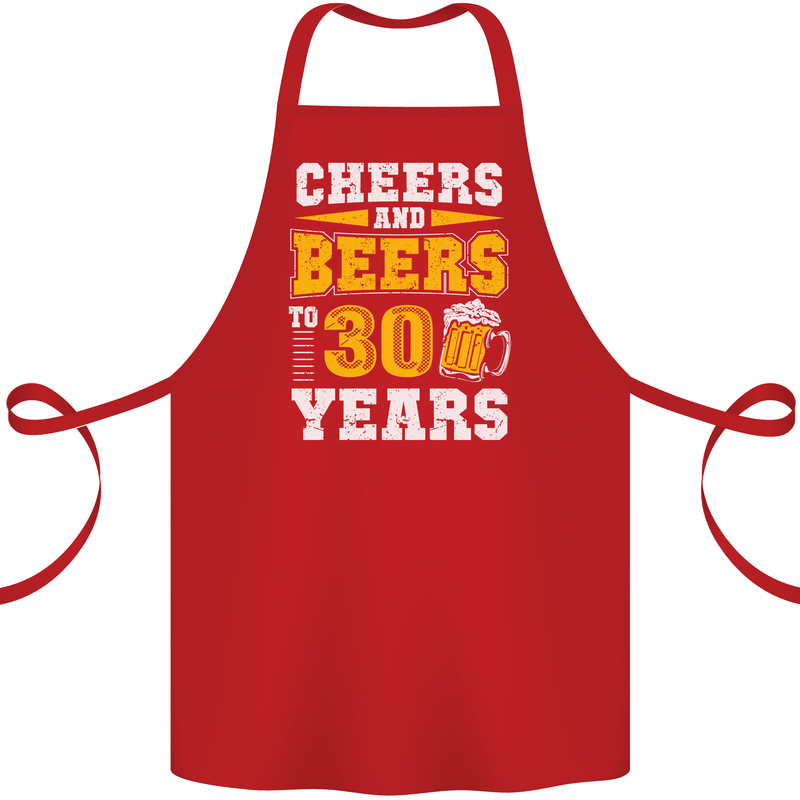 30th Birthday 30 Year Old Funny Alcohol Cotton Apron 100% Organic Red