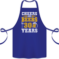 30th Birthday 30 Year Old Funny Alcohol Cotton Apron 100% Organic Royal Blue