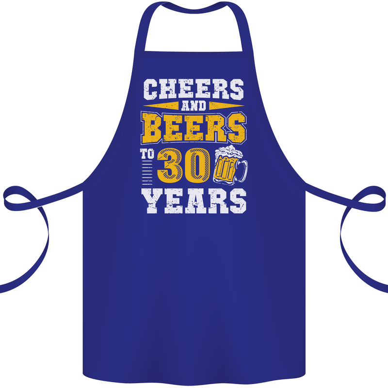 30th Birthday 30 Year Old Funny Alcohol Cotton Apron 100% Organic Royal Blue