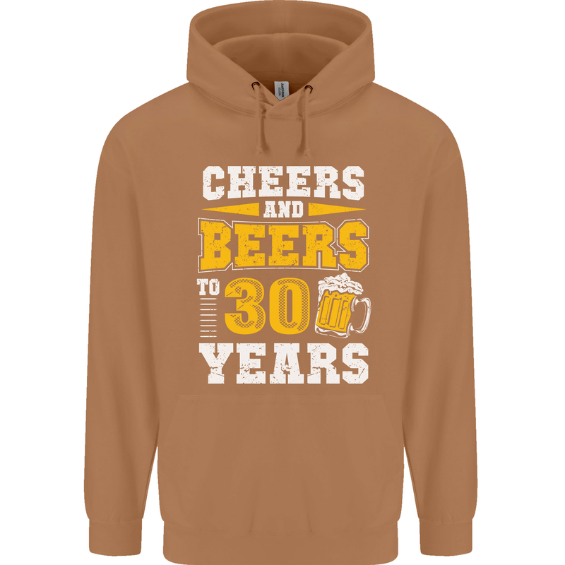 30th Birthday 30 Year Old Funny Alcohol Mens 80% Cotton Hoodie Caramel Latte