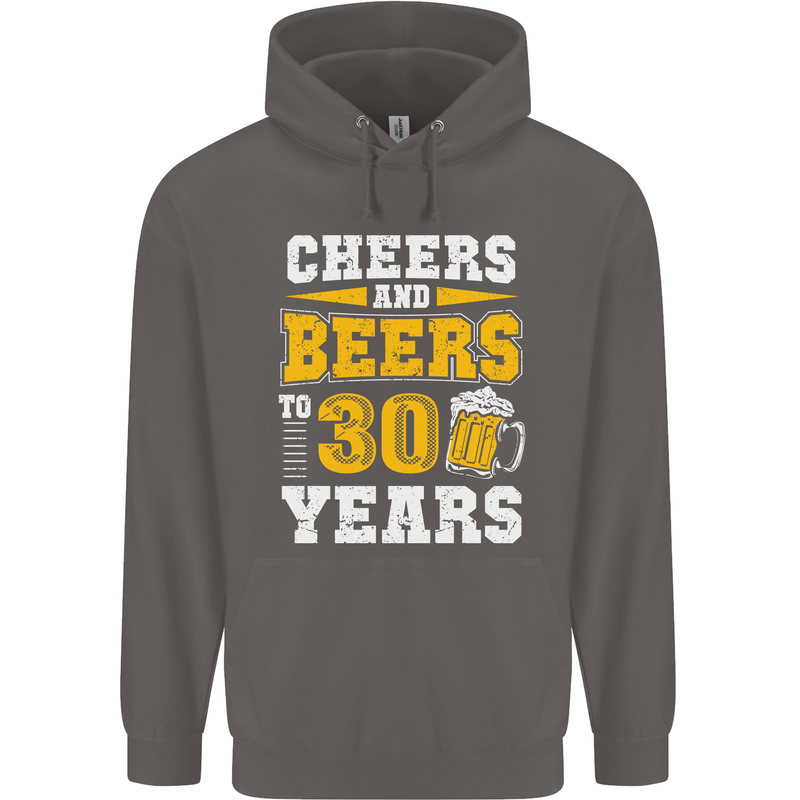 30th Birthday 30 Year Old Funny Alcohol Mens 80% Cotton Hoodie Charcoal