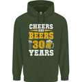 30th Birthday 30 Year Old Funny Alcohol Mens 80% Cotton Hoodie Forest Green