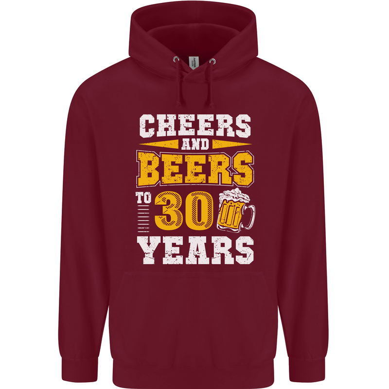 30th Birthday 30 Year Old Funny Alcohol Mens 80% Cotton Hoodie Maroon