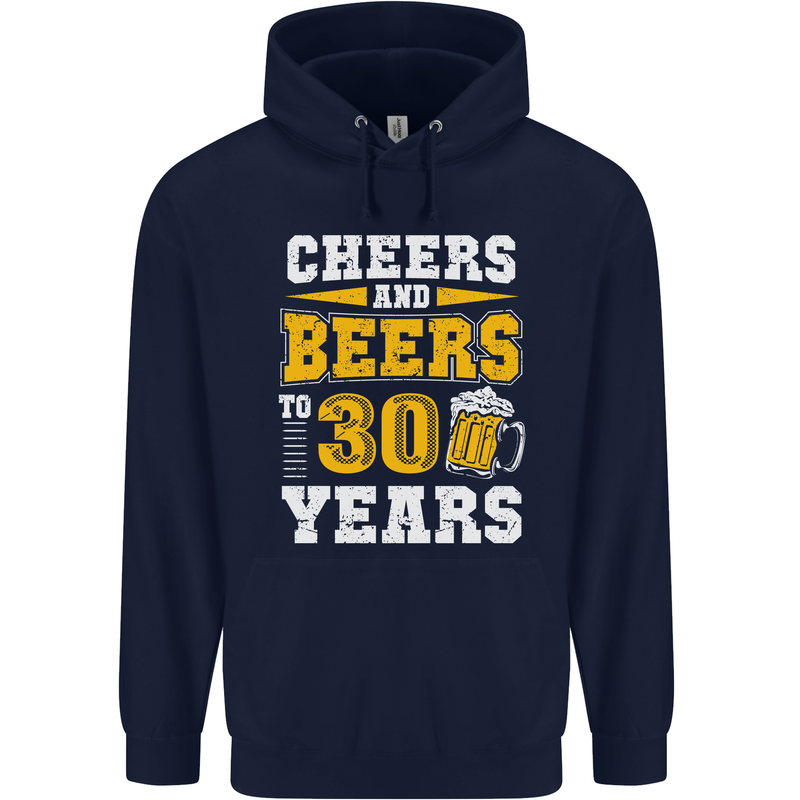 30th Birthday 30 Year Old Funny Alcohol Mens 80% Cotton Hoodie Navy Blue