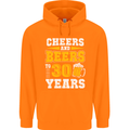 30th Birthday 30 Year Old Funny Alcohol Mens 80% Cotton Hoodie Orange