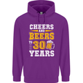 30th Birthday 30 Year Old Funny Alcohol Mens 80% Cotton Hoodie Purple