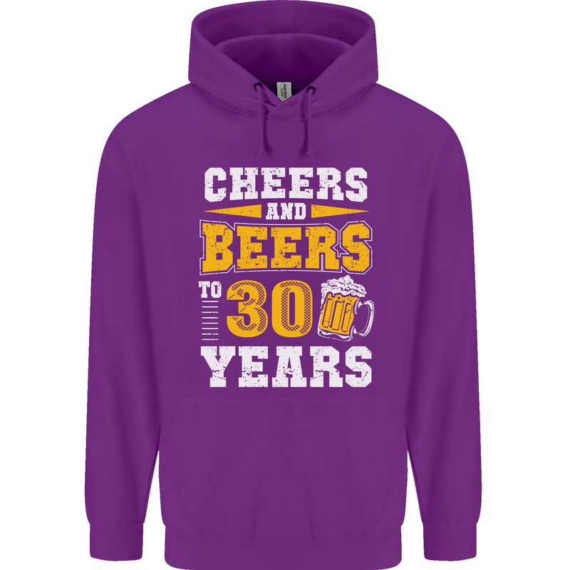 30th Birthday 30 Year Old Funny Alcohol Mens 80% Cotton Hoodie Purple